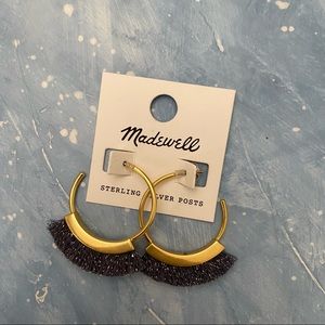 Madewell Hoop and Tassel Earrings Sparkly Blue
